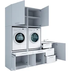 laundreezy Mehrzweckschrank-Set 238 x 68 x 238 cm Weiß