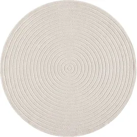 The CarPET Santo Plus", beige Creme, H:5mm Ø:120cm, Polypropylen, Teppiche, Teppich, Plus moderner robuster In und Outdoor Teppich