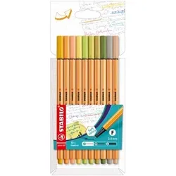 STABILO Fineliner POINT 88 Soft colors, 10er Kartonetui