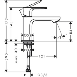 Hansgrohe Rebris E Standventil chrom 72506000