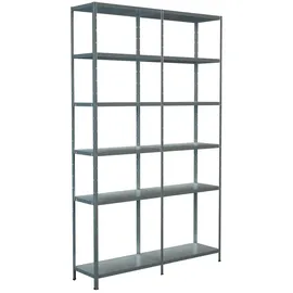 SCHULTE Regalwelt Anbauregal Metall 230 x 140 x 35 cm silberfarben