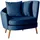 58 aufm Kessel Cocktailsessel Katrina Samtvelours 58 x 0 x 0 cm Dunkelblau mit Relax-Funktion