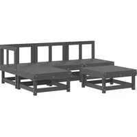 VidaXL 5-tlg. Garten-Lounge-Set Grau Massivholz Kiefer - Grau