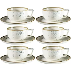 MÄSER Espressoobere und -untere Weiss mit blauen Punkten 6er Set, PINTAR Blaue Punkte, 594068