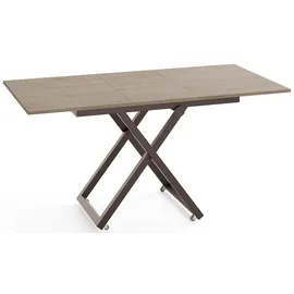 WFL GROUP Axen Braun Eiche 120-160 x 80 x 38-75 cm