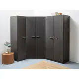 Rauch Schrank-Set RAUCH "Kleiderschrank Schrank Garderobe Wäscheschrank VANDOR", grau (graumetallic), B:164cm H:197cm T:208cm, Holzwerkstoff, Kastenmöbel-Sets, 5-türig mit viel Stauraum, Schränke einzeln stellbar MADE IN GERMANY