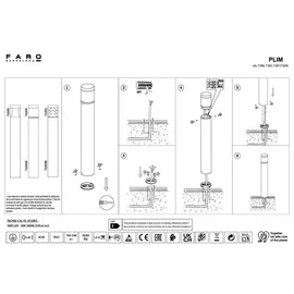 FARO Pollerleuchte 10 W Aluminium 65,0 cm IP65 1 Stück dunkelgrau