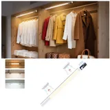 Quntis LED Unterbauleuchte LED Schrankleuchte 38/40 cm Unterschrankleuchte, Küchenunterbauleuchte, 2000 mAh Akku, 3 Farbtemperaturen, LED festintegriert, LED Leiste, Neutralweiß, Kaltweiß, Warmweiß, Schrankbeleuchtung, Unterbauleuchte, Unterbaulampe, Nachtlicht weiß 38 cm