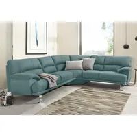 TRENDMANUFAKTUR Ecksofa Cecilia II, in italienischen Design, bequem, hoher Sitzkomfort, L-Form, extrabreite Armlehnen für noch mehr Sitzkomfort grün