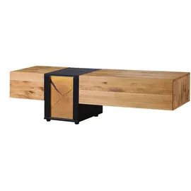 MASSIVMOEBEL24.DE Kitzbühel Lowboard 200x52x52 cm Natur Lackiert/Geölt Beige Massivholz