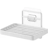 Yamazaki 4540 Tower Klebehaken-Seifenablage, weiß, Stahl, minimalistisch, 12 x 8.5 x 7.8 cm