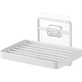 Yamazaki 4540 Tower Klebehaken-Seifenablage, weiß, Stahl, minimalistisch, 12 x 8.5 x 7.8 cm