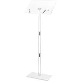 Vevor Podiumständer Rednerpult aus Acryl (1,22 m), tragbarer Laptop-Schreibtisch mit Buchklammern & breiter Lesefläche & verstellbarem Winkel, Bodenstehend für Klassenzimmer Hochzeiten Konferenzen