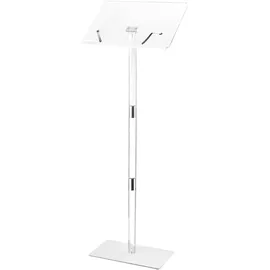 Vevor Podiumständer Rednerpult aus Acryl (1,22 m), tragbarer Laptop-Schreibtisch mit Buchklammern & breiter Lesefläche & verstellbarem Winkel, Bodenstehend für Klassenzimmer Hochzeiten Konferenzen