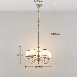 LINDBY Kronleuchter Lumiel aus Textil für Wohnzimmer, / Esszimmer, Von Lindby