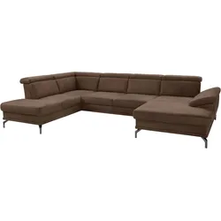 Wohnlandschaft SIT & MORE "Scorpio U-Form", braun, B:353cm H:85cm T:236cm, Sofas, inklusive Sitztiefenverstellung, mit Kopf- und Armteilverstellung