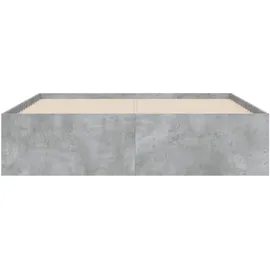 vidaXL Bettgestell mit Schubladen Betongrau 120x200 cm Holzwerkstoff