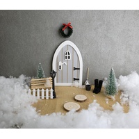 Riffelmacher - Wichteltür aus Holz mit Zubehör, Weihnachtswichtel Tür, Feentür für Weihnachtsdeko, Geschenk