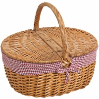 Spetebo Picknickkorb »Picknickkorb aus Weide mit Deckel - 40 x 30 cm« beige