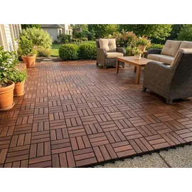 prestige home living outdoor Massivholz-Klickfliese Braun 30 x 30 cm 9 St.