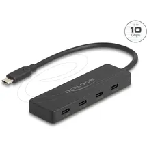 DeLock USB 10 Gbps Type-C Hub mit 4 x Buchse schwarz