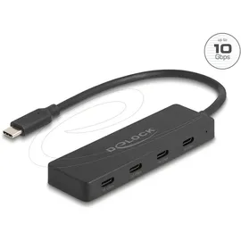 DeLock USB 10 Gbps Type-C Hub mit 4 x Buchse schwarz