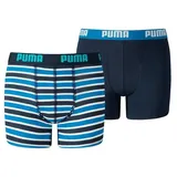 Puma Boxershorts JUNGEN BASIC BOXER Printed Stripes 2P in Blue | Gr.: 152