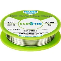 Felder Löttechnik ISO-Core Ultra-Clear Sn100Ni+ Lötzinn, bleifrei Spule Sn99,25Cu0,7Ni0,05