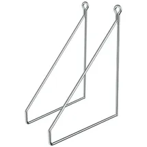 ML DESIGN modern living ML-Design 2 Stück Regalhalterung 200mm, Silber, Metall, Dreieckige Regalhalterungen, Schwebe Regalwinkel, Draht Wandhalterung, Regalträger für Wandmontage, Wandregal Wandkonsole Hängeregal Regalstütze