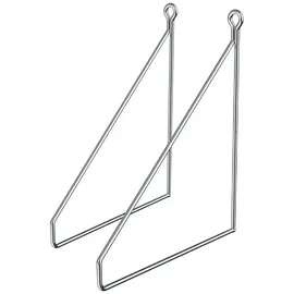 ML DESIGN modern living ML-Design 2 Stück Regalhalterung 200mm, Silber, Metall, Dreieckige Regalhalterungen, Schwebe Regalwinkel, Draht Wandhalterung, Regalträger für Wandmontage, Wandregal Wandkonsole Hängeregal Regalstütze