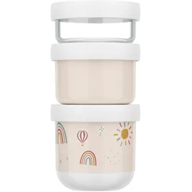 Mepal Snackbox stapelbar beige 8,6 x 18 cm 100 + 175 + 275 ml 3-teilig