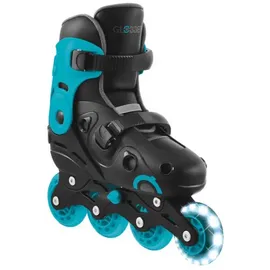 GLOBBER GO Skates – Inlineskates Kinder, verstellbar Gr. 34-37, ABEC 9, Leuchtrolle, Geschwindigkeitsanpassung, blau