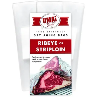 UMAi Dry Ribeye Striploin Premium Dry Age-Beutel für Fleisch, Fleisch-Kit für Kühlschrank, Trockenalterung nach einfacher Methode zu Hause, 3 UMAi Dry Age-Beutel für Ribeye- und Striploin-Steaks
