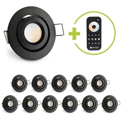 Einbaustrahler Mini schwenkbar Matera 3W CCT IP44 - Farbe: schwarz matt - Anzahl...