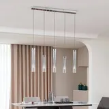 LUCANDE LED-Deckenleuchte Korvitha, 5-flammig, grau, Glas