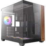 Antec CX800 Wood ARGB, schwarz/braun, Glasfenster (0-761345-10137-0)