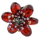 COLLEZIONE ALESSANDRO Ring " Strassblume " in rot | Gr.: onesize