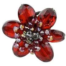 COLLEZIONE ALESSANDRO Ring " Strassblume " in rot | Gr.: onesize