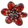 COLLEZIONE ALESSANDRO Ring " Strassblume " in rot | Gr.: onesize