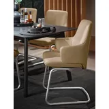 Stressless® Polsterstuhl Laurel, Low Back mit Armlehne, Größe L, mit Beinen aus Stahl in Chrom glänzend braun