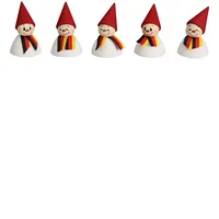 Seiffener Volkskunst 5er Set Wippelfiguren "Deutsche Fan-Wippel mit Schal", Deutschlandwippel, Fanwippel, Weihnachtsdekoration