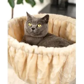 LIONTO Liegemulde für Kratzbäume, Liegefläche mit stabilem Metallrahmen & 25 cm Tiefe, beige