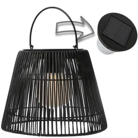 MARELIDA LED Solar Laterne/Hängeleuchte in Rattanoptik Solarleuchte schwarz