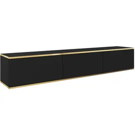 Mirjan24 Tv-Lowboard, Schwarz, Holzwerkstoff, Rechteckig, 175x30x32 cm Wohnzimmer, Wohnwände, Lowboards, Lowboards stehend