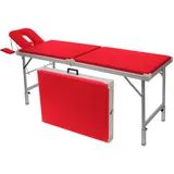 Alu-Kofferliege Robusta ST, inkl. Kopfteil + Armablage, 170/210x56x70-82 cm, Rot