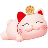 Cyrank Begrüßungskatze, Mini-chinesische Winkekatze Maneki Neko Glückskatze Japanische Glückskatze Süße Katzendekoration Viel Glück Reichtum Katzen(02)