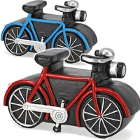 2 Stück große Spardosen Fahrrad/E-Bike/Bike mit Verschluss - aus Kunstharz/Polyresin - 16 cm - stabile Sparbüchse - Sparschwein - für Kinder & Erw..