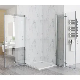 MIQU 100 x 75 cm Duschkabine Eckeinstieg Dusche Duschabtrennung ESG Glas