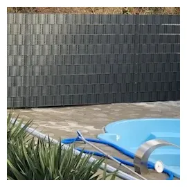 zaun|zu® Sichtschutz Rattan PE für Doppelstabmatten Hellgrau 26m