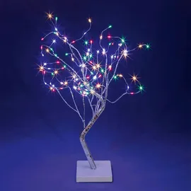 Out of the Blue LED-Lichterkette Bunter Lichterbaum 108 farbige LEDs Batterie 108-flammig Silberfarben